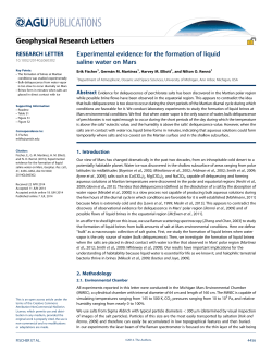 Experimental evidence for the formation of liquid saline water on Mars