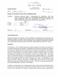 I"~W," - City of Los Angeles Department of Recreation and Parks