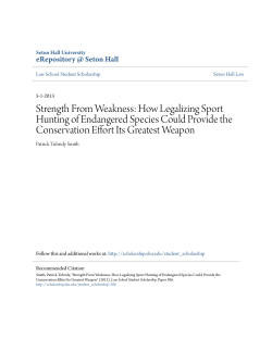 Strength From Weakness: How Legalizing Sport Hunting of