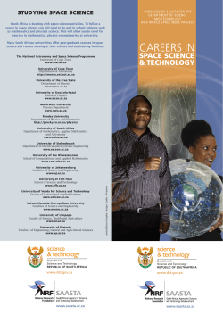 Careers in Space Science - National Research Foundation
