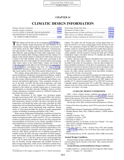 climatic design information