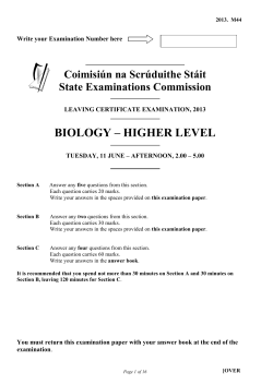 BIOLOGY – HIGHER LEVEL