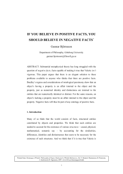 If there are positive facts, there are negative facts