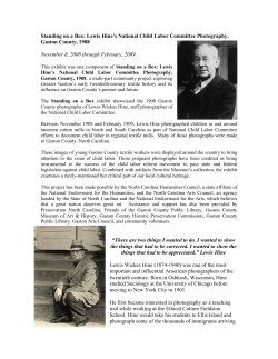 Standing on a Box: Lewis Hine`s National Child Labor Committee