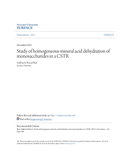 Study of homogeneous mineral acid dehydration of