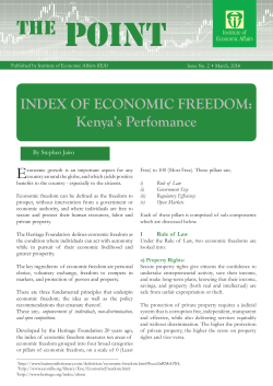 INDEX OF ECONOMIC FREEDOM: Kenya`s