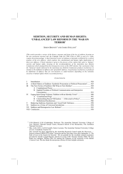 sedition, security and human rights