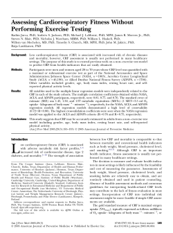 Assessing Cardiorespiratory Fitness Without Performing Exercise