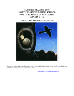 Summer Reading 2016 - North Plainfield School District