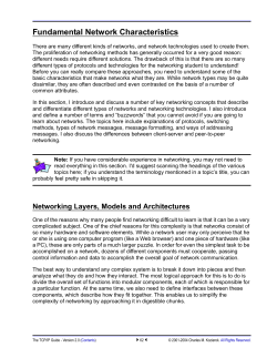 Fundamental Network Characteristics