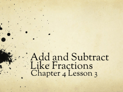 Add and Subtract Like Fractions