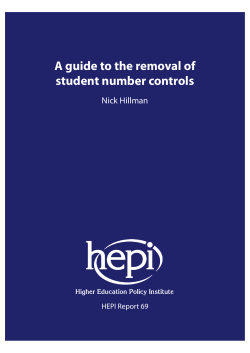 A guide to the removal of student number controls