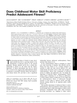 Does Childhood Motor Skill Proficiency Predict Adolescent Fitness?