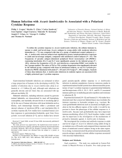 Human Infection with Ascaris lumbricoides Is Associated with a