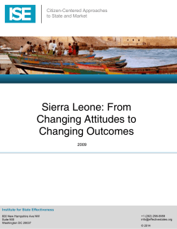 Sierra Leone: From Changing Attitudes to Changing Outcomes