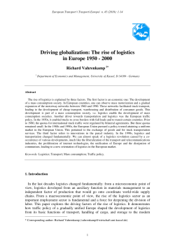 Driving globalization: The rise of logistics in Europe 1950