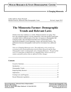 The Minnesota Farmer: Demographic Trends and Relevant Laws