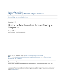 Beyond the New Federalism: Revenue Sharing