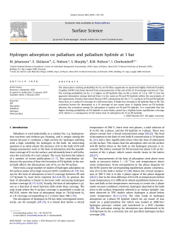 Hydrogen adsorption on palladium and palladium hydride at 1bar