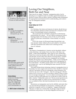 Loving Our Neighbors, Both Far and Near