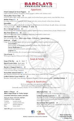 Menu - Barclay`s American Grille