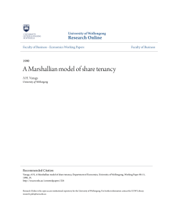 A Marshallian model of share tenancy - Research Online