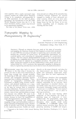 Topographic Mapping by Photogrammetry IS Engineering