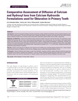 Comparative Assessment of Diffusion of Calcium and Hydroxyl Ions