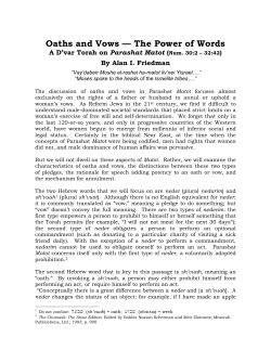 Oaths and Vows &mdash; The Power of Words