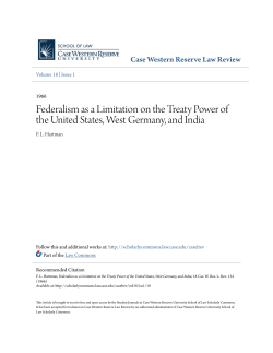 Federalism as a Limitation on the Treaty Power of the United States