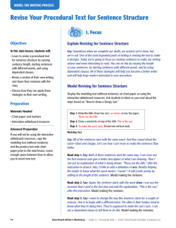 Revise Your Procedural Text for Sentence Structure