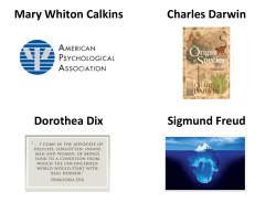 Mary Whiton Calkins Charles Darwin Dorothea Dix Sigmund