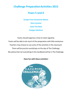 Challenge Preparation Activities 2015 Years 5 and 6