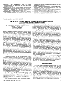 GROWTH OF YOUNG `HAMLIN` ORANGE TREES USING