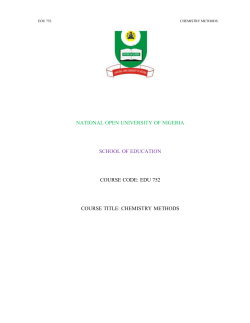 chemistry methods - National Open University of Nigeria