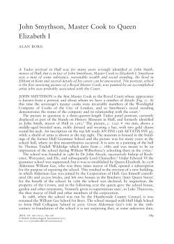 John Smythson, Master Cook to Queen Elizabeth I