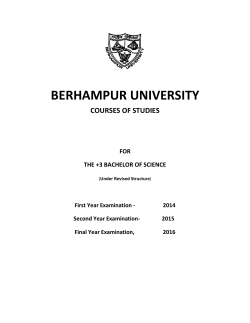 Courses of Studies for Bachelor of Science 2014-16