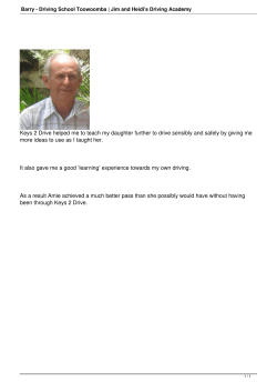 Barry - Driving School Toowoomba | Jim and Heidi`s Driving Academy