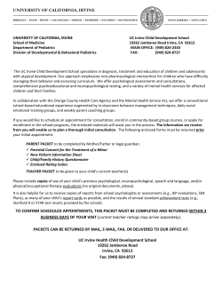 intake information packet - UC Irvine Health Child Development