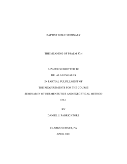 baptist bible seminary the meaning of psalm 37:4