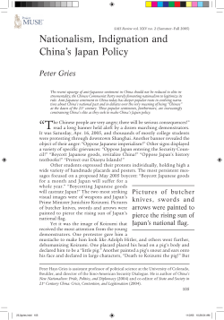 Nationalism, Indignation and China`s Japan Policy