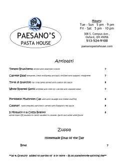 Paesano`s Pasta House