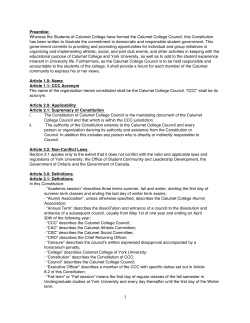 Calumet College Council, this Constitution