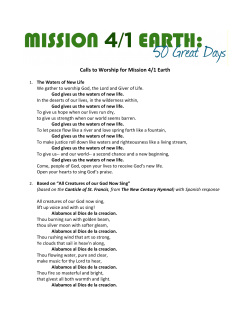 Calls to Worship for Mission 4 1 EArth