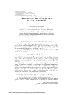 MAPS PRESERVING THE GEOMETRIC MEAN OF POSITIVE