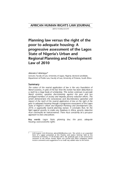 Planning law versus the right of the poor to adequate housing: A