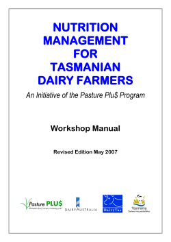 Nutrition Management for Tasmanian Dairy Farmers