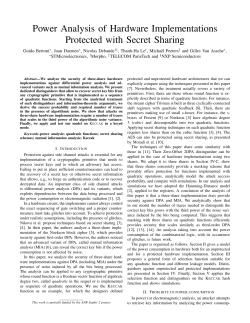 Power Analysis of Hardware Implementations Protected with Secret