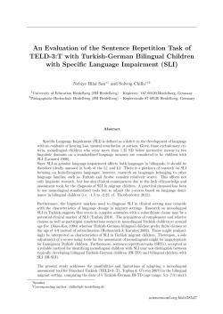 An Evaluation of the Sentence Repetition Task of TELD
