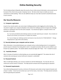 Online Banking Security - First National Bank of Beeville